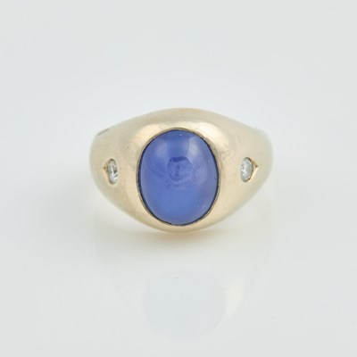 Lot 195 - Diamond and Stone Ring, 2 diamonds, 14K 6 dwt. all