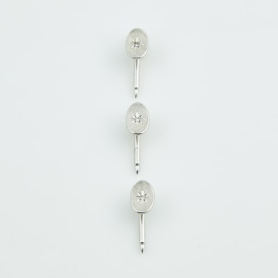 Lot 196 - Three Diamond Studs, 14K 4 dwt.