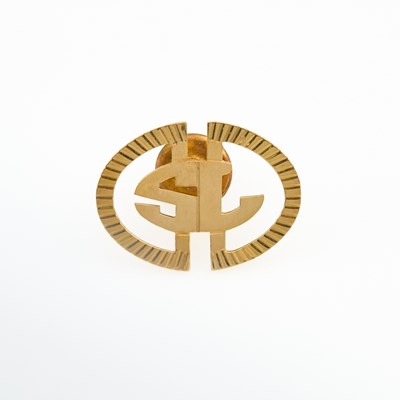 Lot 197 - Gold Initial Tie Pin, 14K 2 dwt.