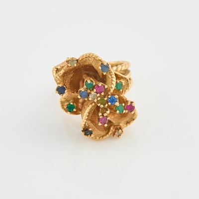 Lot 203 - Gold and Stone Ring, 14K 9 dwt. all