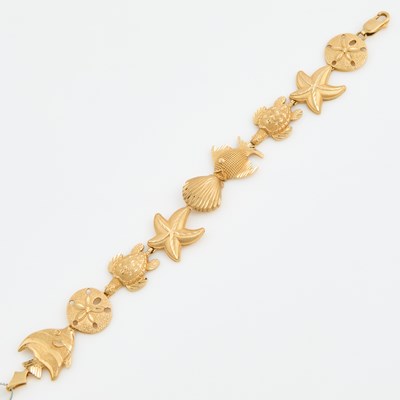 Lot 210 - Gold Flexible Bracelet, 14K 10 dwt.