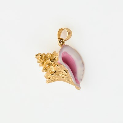 Lot 213 - Gold and Enamel Pendant, 14K 4 dwt. all