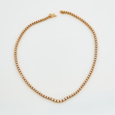 Lot 225 - Diamond Necklace, 110 diamonds about 6.50 cts., 18K 22 dwt.