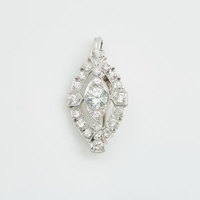 Lot 230 - Diamond and Stone Pin, 22 diamonds about 1.75 cts., Platinum 5 dwt. all