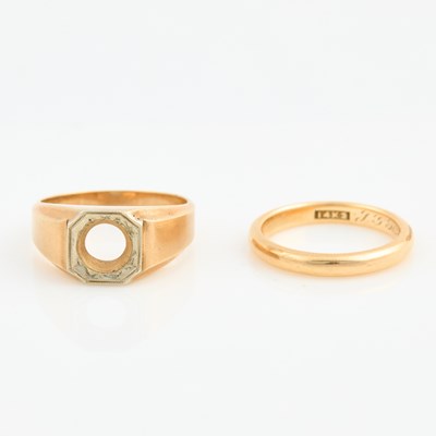 Lot 233 - Two Gold Rings, 14K 8 dwt., stone missing