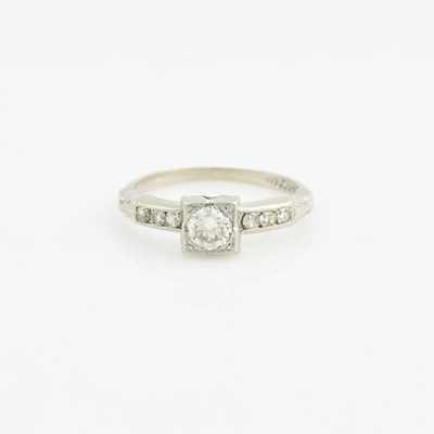 Lot 239 - Diamond Engagement Ring, center stone about 0.35 ct., 14K 1 dwt.