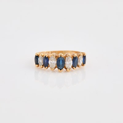 Lot 258 - Diamond and Stone Ring, 4 diamonds about 0.50 ct., 14K 2 dwt. all