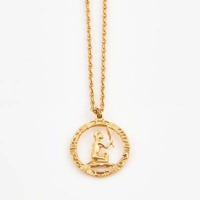 Lot 308 - Gold Pendant and Neck Chain, 14K 6 dwt.