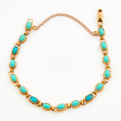 Lot 345 - Gold and Stone Flexible Bracelet, 14K 5 dwt. all, damaged