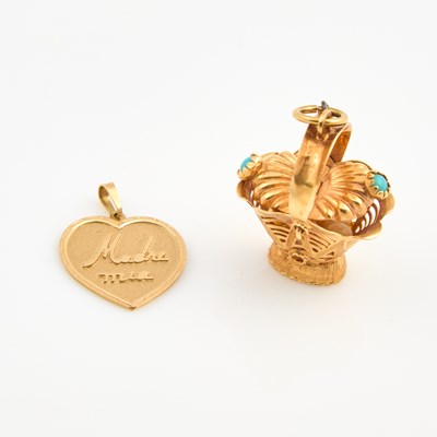 Lot 351 - Two Gold Pendants, 18K 5 dwt.