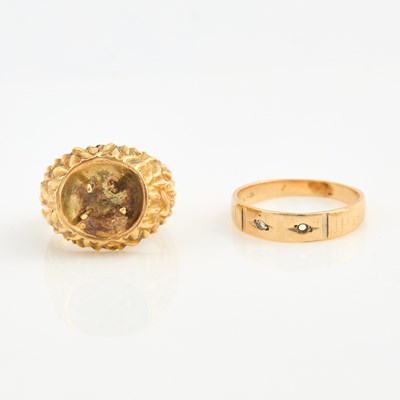 Lot 353 - Two Gold and Stone Rings, 14K 4 dwt. all, stones missing