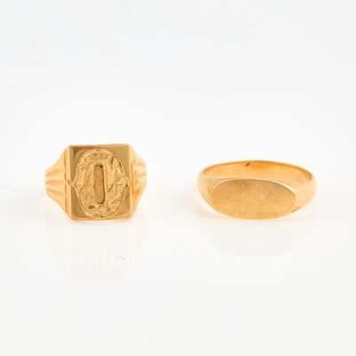 Lot 355 - Two Gold Rings, 14K 3 dwt.