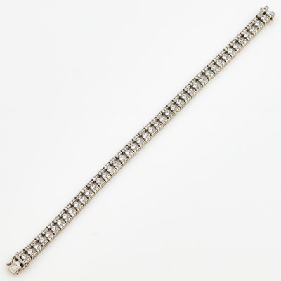 Lot 361 - Diamond Flexible Bracelet, 220 diamonds about 6.00 cts., 14K 13 dwt.