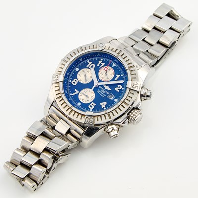 Lot 364 - Mans Metal Bracelet Watch, 25 Jewels, Breitling