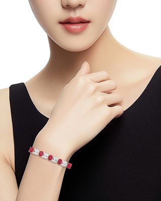 Lot 75 - Platinum, Ruby and Diamond Bracelet