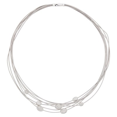 Lot 41 - Marco Bicego Multistrand White Gold and Diamond Necklace