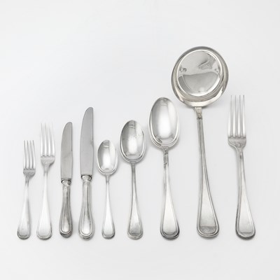 Lot 212 - Italian Silver Flatware Service