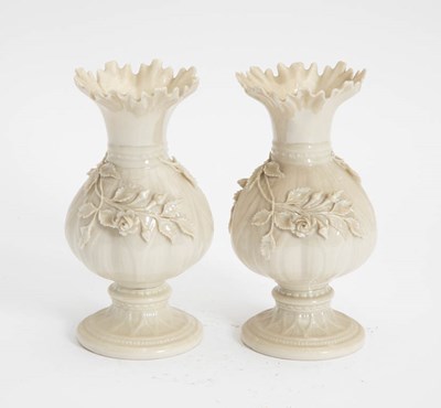 Lot 396 - Pair of Beleek Vases