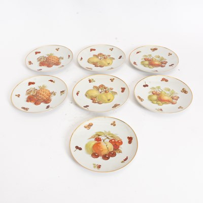 Lot 223 - Set of Seven Fruit Pattern Porcelain Plates