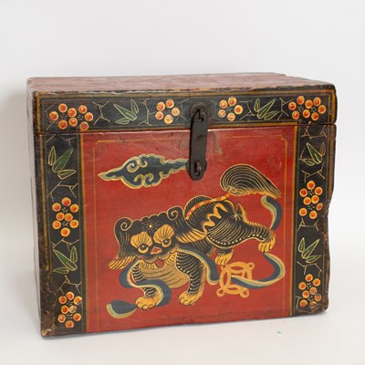 Lot 60 - Small Chinese Paint Decorated Trunk