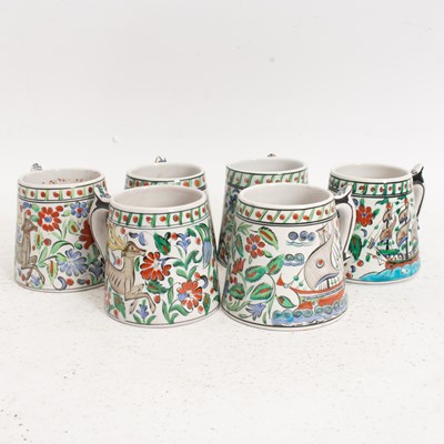 Lot 111 - Set of Six Handmade Greek Mugs