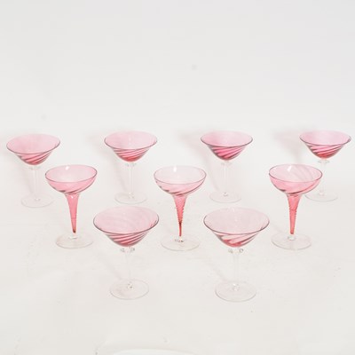 Lot 70 - Set of Six Pink Martini Glasses