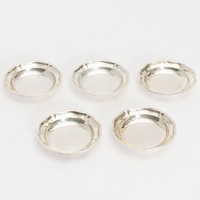 Lot 305 - Set of Five Continental Silver Nut Dishes