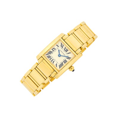 Lot 129 - Cartier Gold 'Tank Francaise' Wristwatch, Ref. 1820