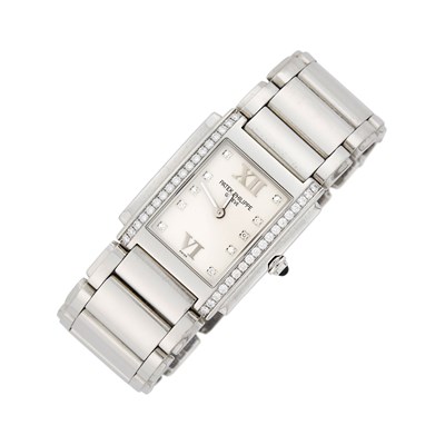 Lot 31 - Patek Philippe Stainless Steel and Diamond 'Twenty-4' Wristwatch, Ref. 4910/10