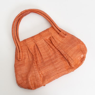 Lot 206 - Nancy Gonzalez Orange Crocodile Leather Handbag