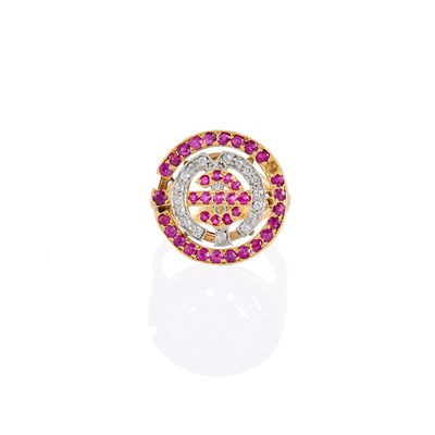 Lot 1141 - Gold, Platinum, Ruby and Diamond Ring