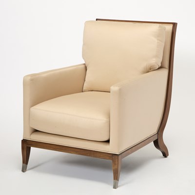 Lot 312 - Art Deco Style Upholstered Mahogany Armchair