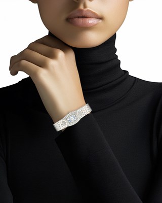 Lot 69 - DeLaneau White Gold and Diamond 'First Lady' Wristwatch