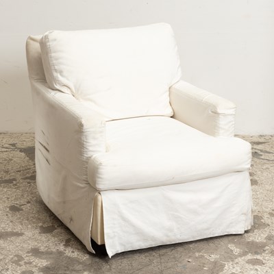 Lot 368 - White Upholstered Armchair