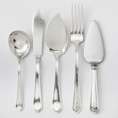 Lot 213 - Assembled Watson Sterling Silver "John Alden" Pattern Flatware Service