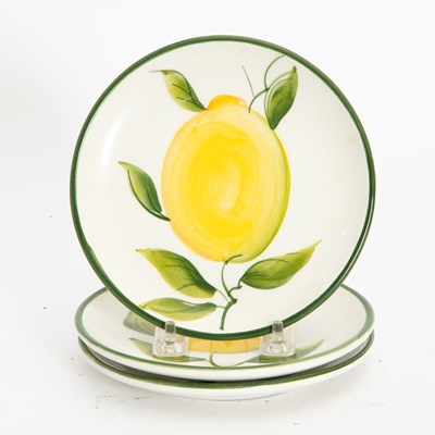 Lot 380 - Set of Three Glazed Ceramic Lemon Plates