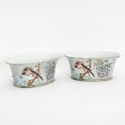 Lot 383 - Pair of Jeanne Reeds Porcelain Jardinieres