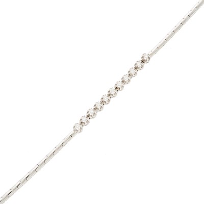 Lot 1111 - White Gold and Diamond Bracelet