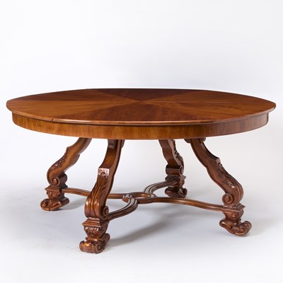 Lot 51 - Italian Baroque Style Mahogany Jupe Style Table