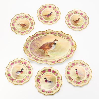 Lot 174 - Limoges Gilt and Hand-Painted Porcelain Game Bird Service