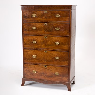 Lot 45 - George III Mahogany Tall Chest of Drawers