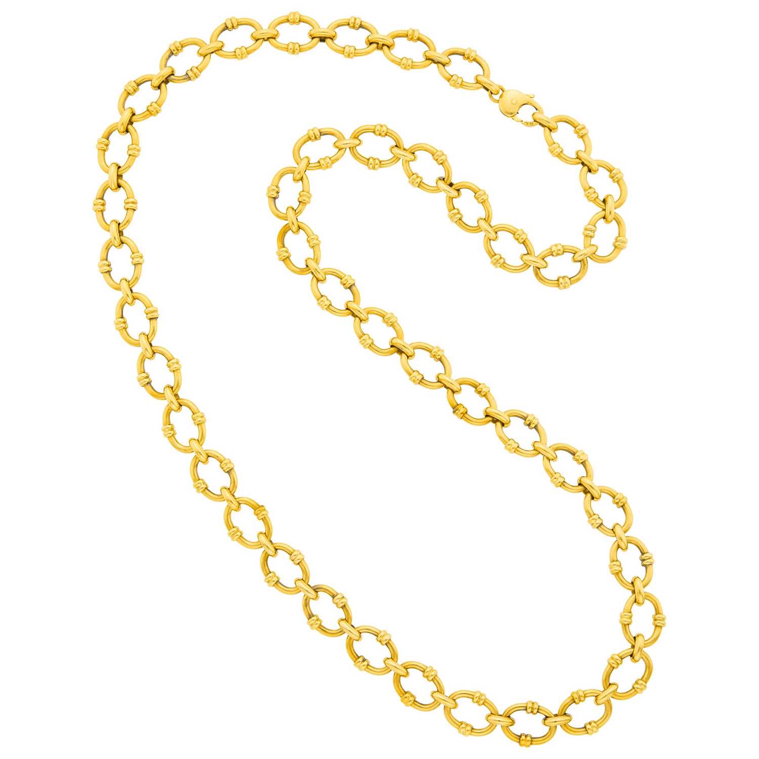 Lot 5 - Long Gold Oval Link Necklace
