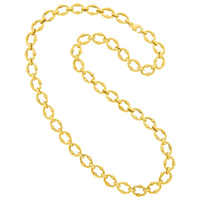 Lot 5 - Long Gold Oval Link Necklace