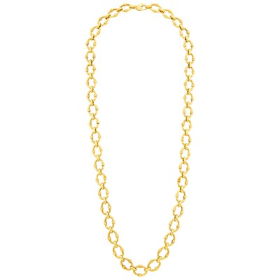 Lot 5 - Long Gold Oval Link Necklace