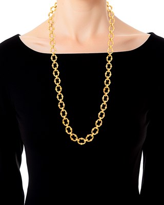 Lot 5 - Long Gold Oval Link Necklace