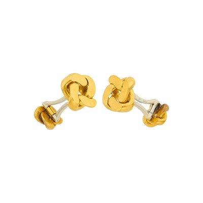 Lot 60 - Van Cleef & Arpels Pair of Two-Color Gold Curb Link Cufflinks, France