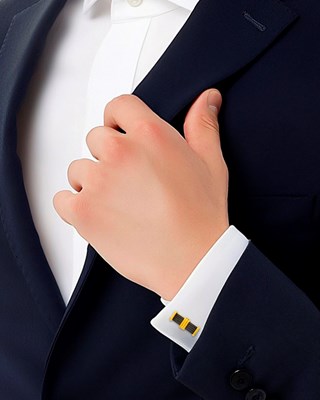 Lot 13 - Pair of Gold and Ebony Cufflinks, France