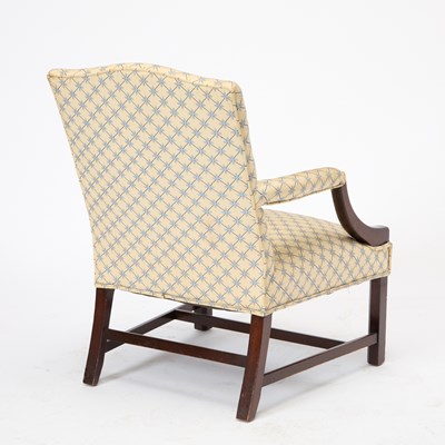 Lot 142 - George III Style Upholstered Mahogany Library Armchair