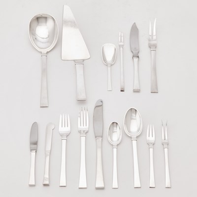 Lot 218 - H. Nilsen for Hans Hansen Sterling Silver "Bell" Pattern Flatware Service