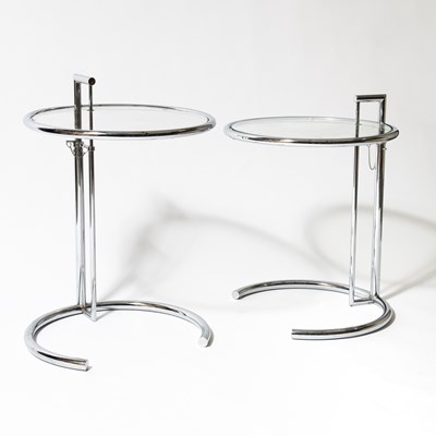 Lot 99 - Pair of Chromed Metal and Glass Occasional Tables